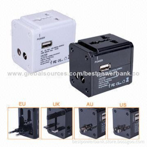 Single USB Output Universal Travel Adapters with UK/US/AU/EU Plug in One Patter